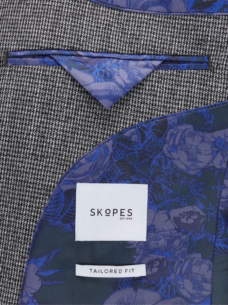 Skopes Grey Tailored Fit Barlow Puppytooth Suit: Jacket - Image 4 of 4