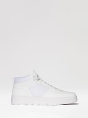 Threadbare White Sport Panel High Top Trainers - Image 1 of 4