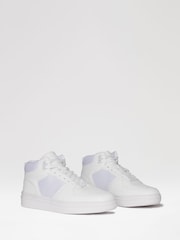 Threadbare White Sport Panel High Top Trainers - Image 2 of 4