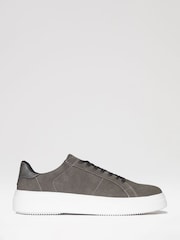 Threadbare Grey Raised Sole Court Trainers - Image 1 of 4