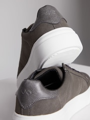 Threadbare Grey Raised Sole Court Trainers - Image 4 of 4
