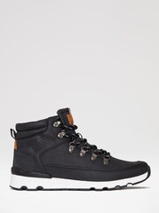 Threadbare Black Contrast Sole Hiker Boots - Image 1 of 4