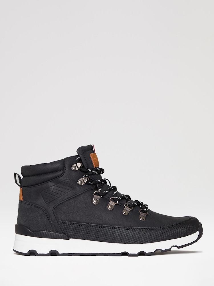 Threadbare Black Contrast Sole Hiker Boots - Image 1 of 4