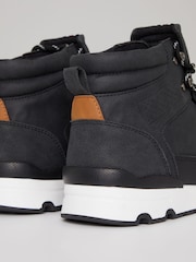 Threadbare Black Contrast Sole Hiker Boots - Image 3 of 4