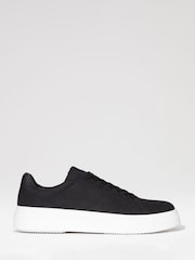 Threadbare Black Raised Sole Court Trainers - Image 1 of 4