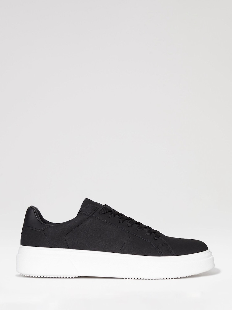 Threadbare Black Raised Sole Court Trainers - Image 1 of 4