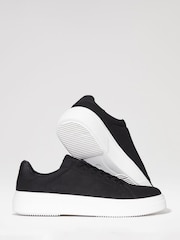 Threadbare Black Raised Sole Court Trainers - Image 3 of 4