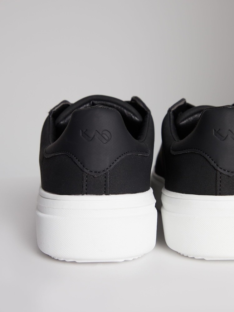 Threadbare Black Raised Sole Court Trainers - Image 4 of 4