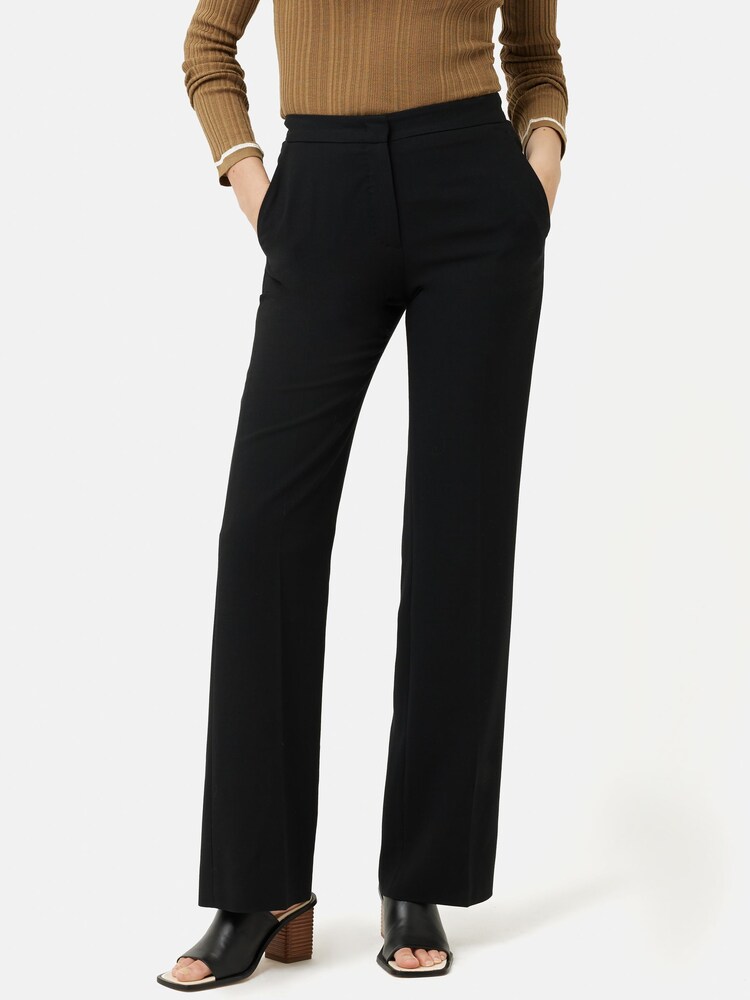 Jigsaw Black Fluid Twill Palmer Trousers - Image 1 of 6