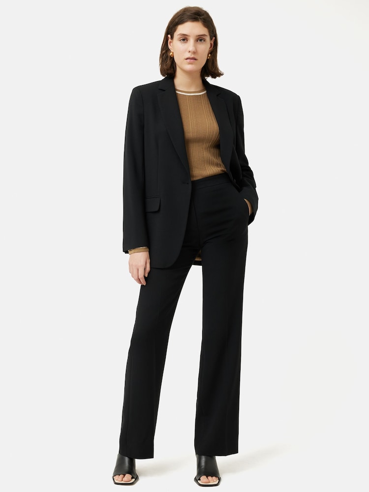 Jigsaw Black Fluid Twill Palmer Trousers - Image 2 of 6