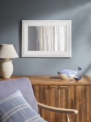 White Wolton Distressed Rectangular Wall Mirror - Image 1 of 6