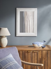 White Wolton Distressed Rectangular Wall Mirror - Image 2 of 6
