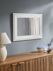 White Wolton Distressed Rectangular Wall Mirror - Image 3 of 6