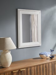 White Wolton Distressed Rectangular Wall Mirror - Image 4 of 6