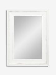 White Wolton Distressed Rectangular Wall Mirror - Image 5 of 6