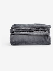 Charcoal Grey Plush Fleece Throw - Image 5 of 5