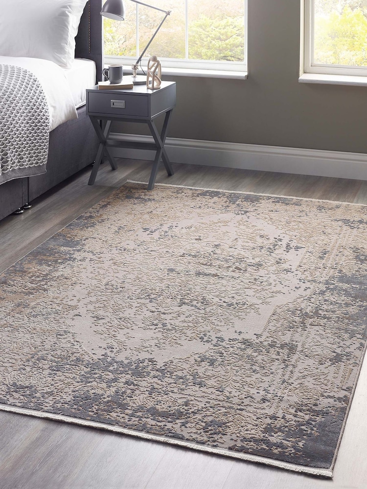 Origins Grey Vintage Medallion Hand Loom Rug - Image 1 of 4
