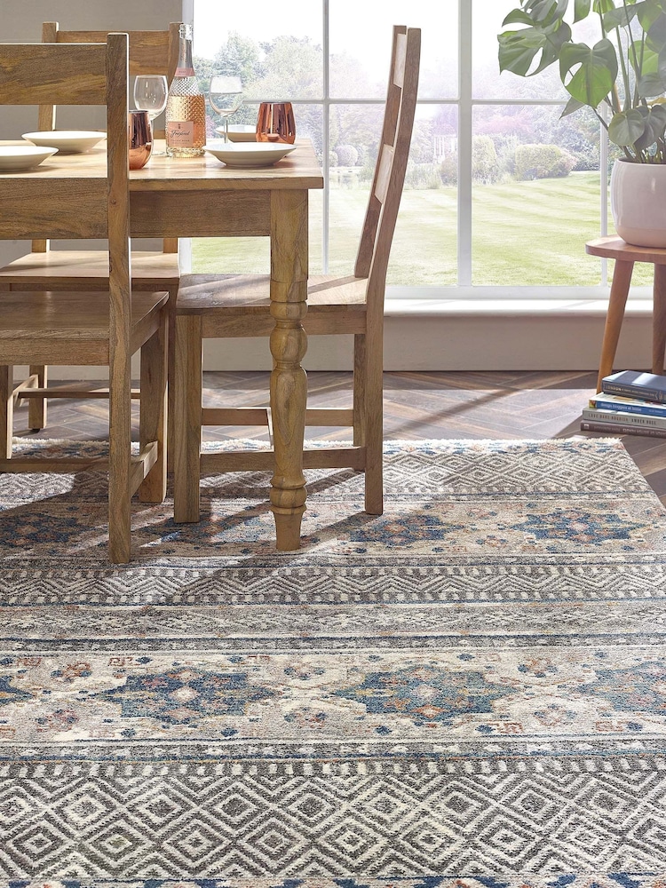 Origins Grey Mandala Stripe Rug - Image 1 of 4