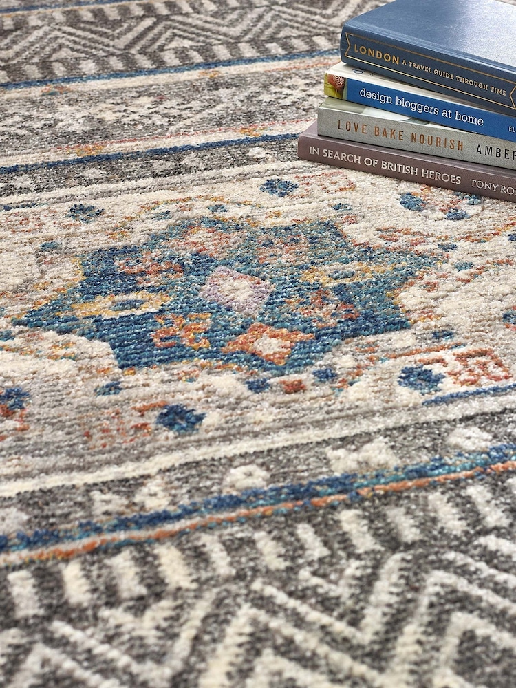 Origins Grey Mandala Stripe Rug - Image 2 of 4