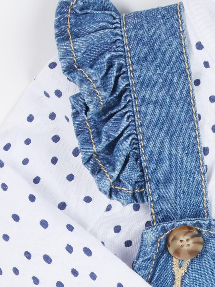 M&Co Blue Cat Pocket Pinny And Top Set - Image 3 of 3