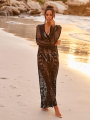 Black Crochet Maxi Dress - Image 1 of 2