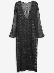 Black Crochet Maxi Dress - Image 2 of 2