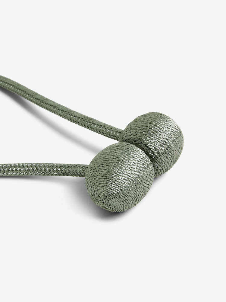 Sage Green Magnetic Curtain Tie Backs Set of 2 - Image 3 of 4