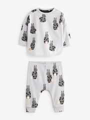 Monochrome Bunny 6 Piece Baby T-Shirts and Leggings Set - Image 3 of 6