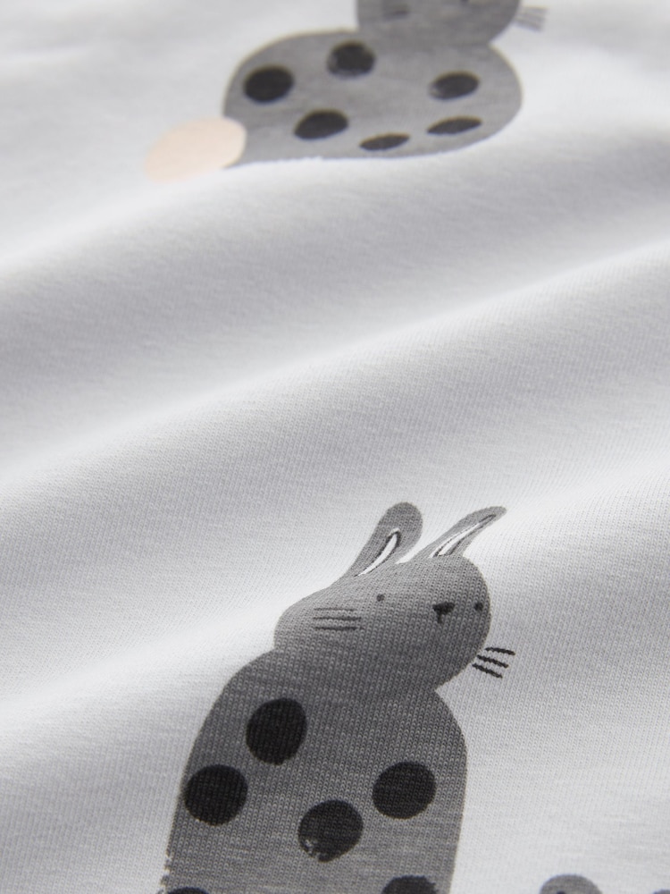 Monochrome Bunny 6 Piece Baby T-Shirts and Leggings Set - Image 6 of 6