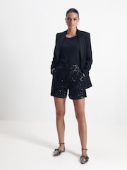 Schwarz - Paillettenshorts - Bild 2 von 7