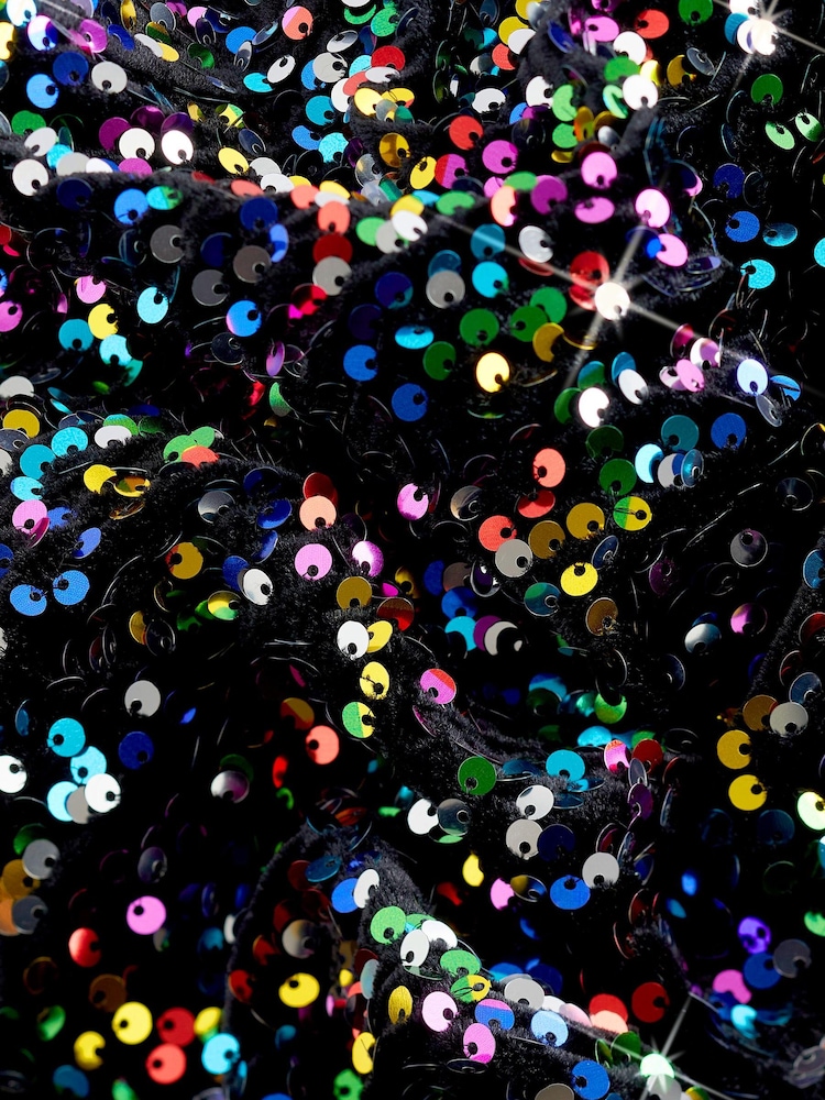 Rainbow Sequin One Shoulder Midi Dress - Image 6 of 6