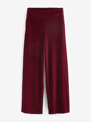Berry Red Velvet Wide Leg Trousers - Image 5 of 6