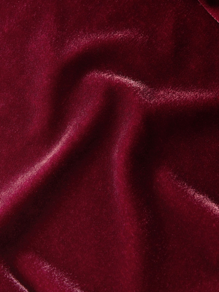 Berry Red Velvet Wide Leg Trousers - Image 6 of 6
