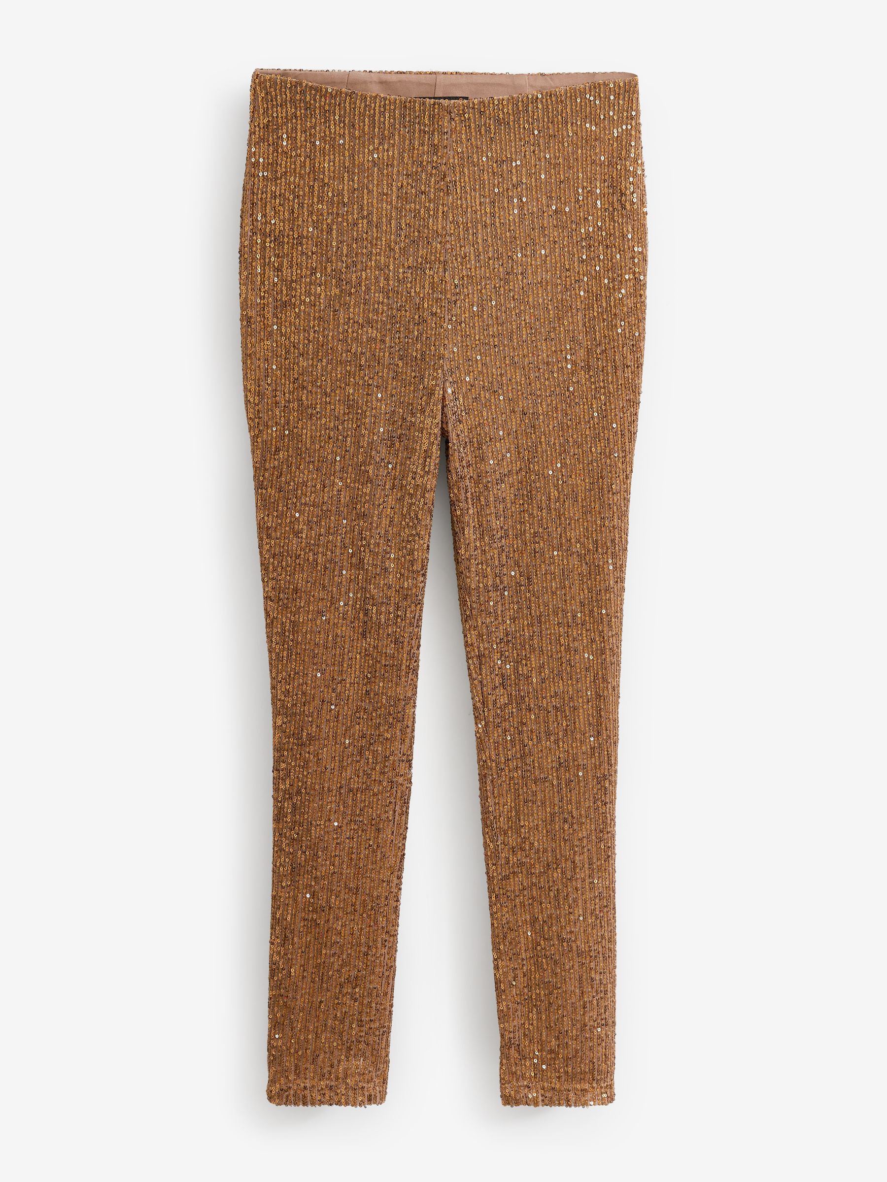 Buy Gold Sequin Skinny Trousers from Next Luxembourg