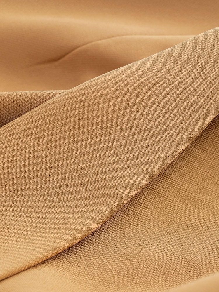 Camel Brown Tailored Crepe Double Breasted Blazer - Image 7 of 7