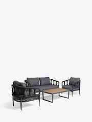 Black Sorrento 4 Piece Garden Lounge Set - Image 2 of 5