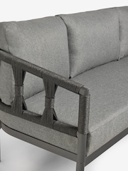 Black Sorrento Garden Sofa Chaise and Rising Table Lounge Set - Image 3 of 8