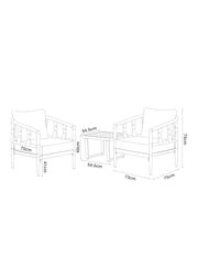 Natural Sorrento Garden 3 Piece Chairs and Table Bistro Set - Image 5 of 7