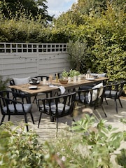 Black Sorrento Garden 6 To 8 Seater Extending Dining Table and Chairs Set - Image 1 of 9