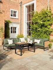 Sage Green Abel Rattan Garden Modular Sofa and Table Lounge Set - Image 1 of 11
