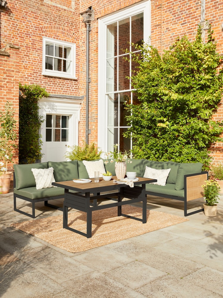 Sage Green Abel Rattan Garden Modular Sofa and Table Lounge Set - Image 1 of 11