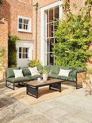 Sage Green Abel Rattan Garden Modular Sofa and Table Lounge Set - Image 2 of 11