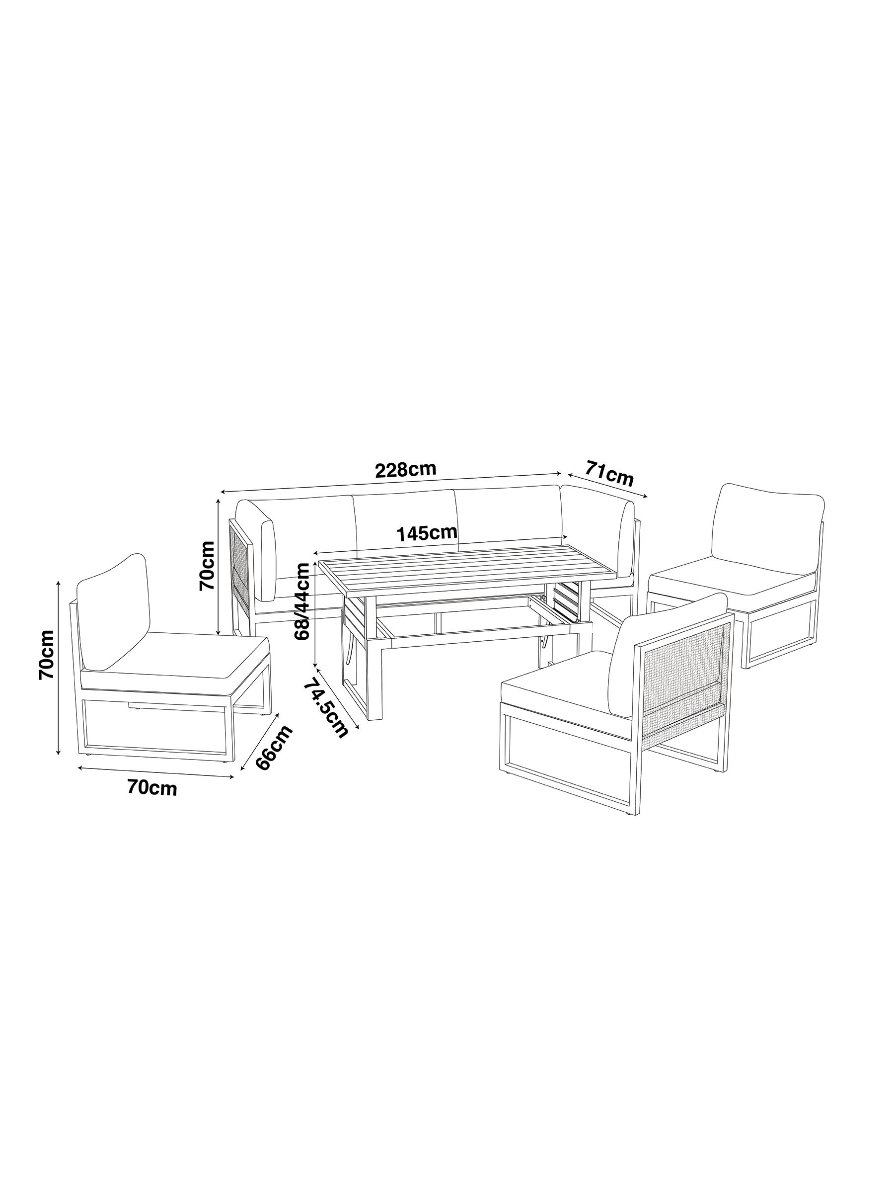 Buy Sage Green Abel Rattan Garden Modular Sofa and Table Lounge Set ...