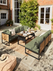 Sage Green Abel Rattan Garden Modular Sofa and Table Lounge Set - Image 3 of 11