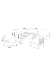 Sage Green Abel Rattan Garden Modular Sofa and Table Lounge Set - Image 4 of 11