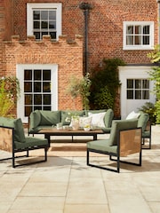 Sage Green Abel Rattan Garden Modular Sofa and Table Lounge Set - Image 5 of 11
