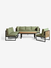 Sage Green Abel Rattan Garden Modular Sofa and Table Lounge Set - Image 6 of 11