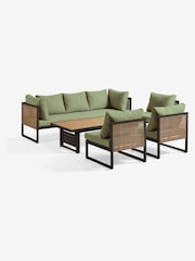 Sage Green Abel Rattan Garden Modular Sofa and Table Lounge Set - Image 9 of 11