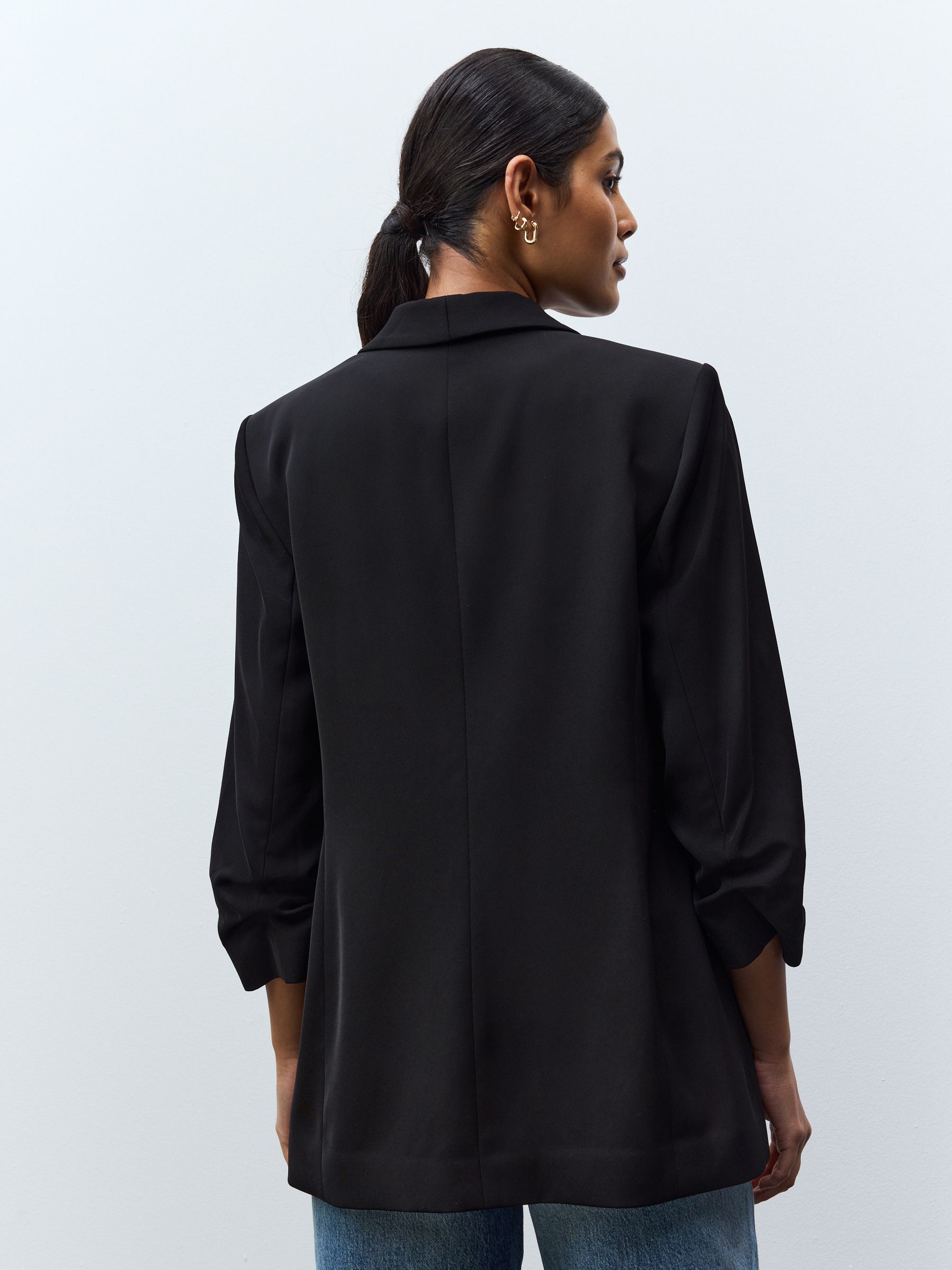 Buy Black Relaxed Ruched Sleeve Blazer from the Next UK online shop