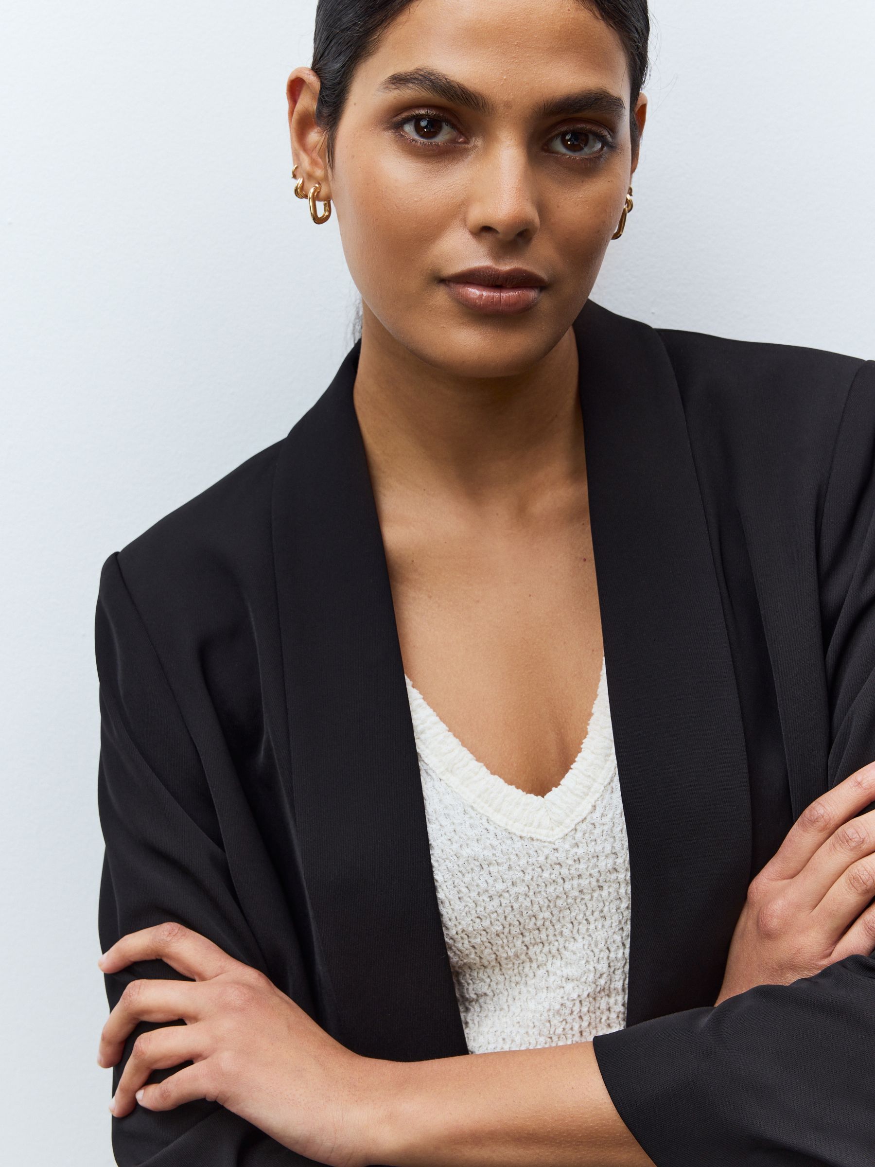 Zara ruched sleeve blazer cheap